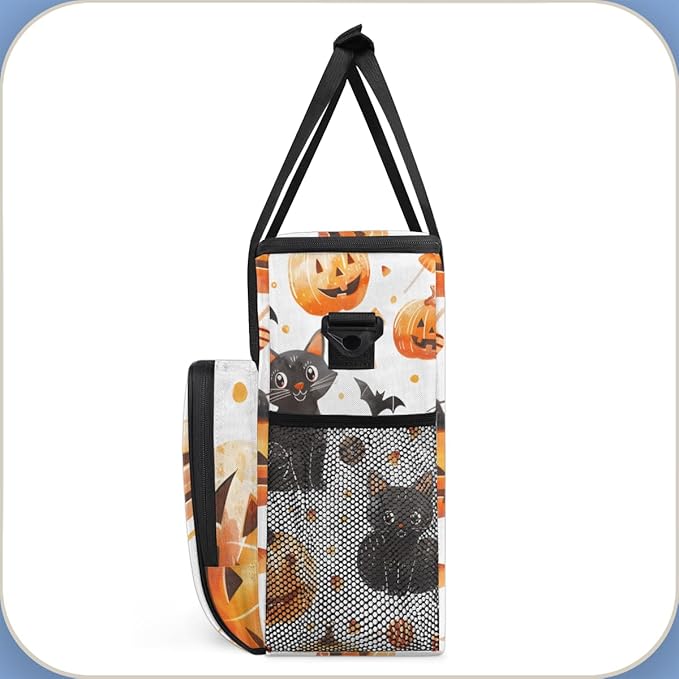 Cartoon Pumpkin Coffee Maker Carrying Bag Cat Pumpkin Travel Storage Bag Compatible with K-Mini or K-Mini Plus Single Serve Coffee Brewer Carrying Case with Multiple Pockets &amp Shoulder Strap