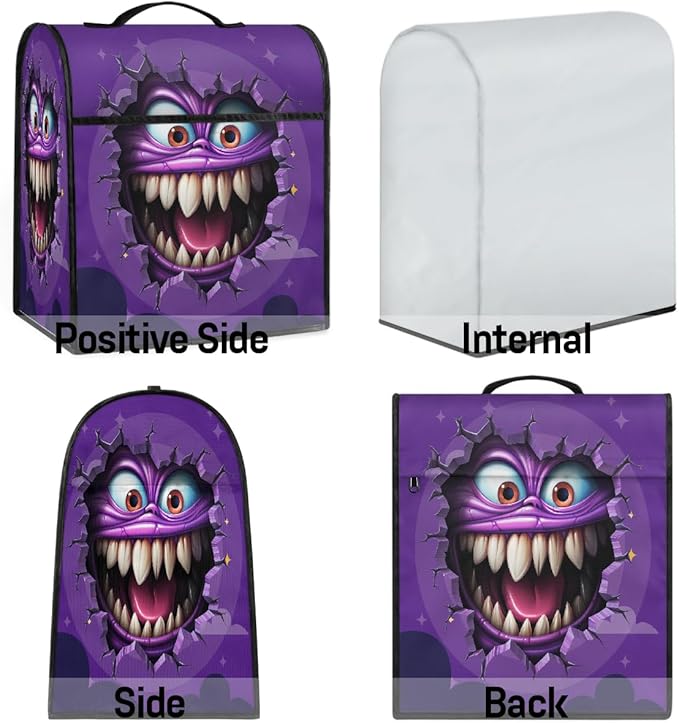 cfpolar Kitchen Aid Mixer Cover Compatible with 6-8 Quarts Halloween Monsters Stand Mixer Cover Kitchen Aid Mixers Accessories Appliance Organizer Bag Dust Covers with Zipper Pocket