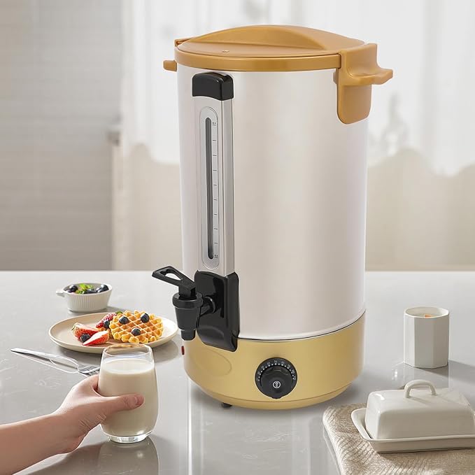 Commercial Coffee Maker Stainless Steel Beverage Dispenser Quick Brewing Coffee Urn for Coffee &amp Hot Tea Cold Milk Water (Gold 28L)