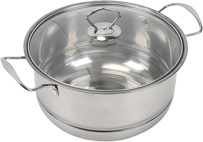 MAVIS LAVEN Stainless Steel Cookware Set Stainless Steel Pot Pan Set with Glass Lids for Gas Induction Cookers Pots Pans Cooking Kit (18Pcs)