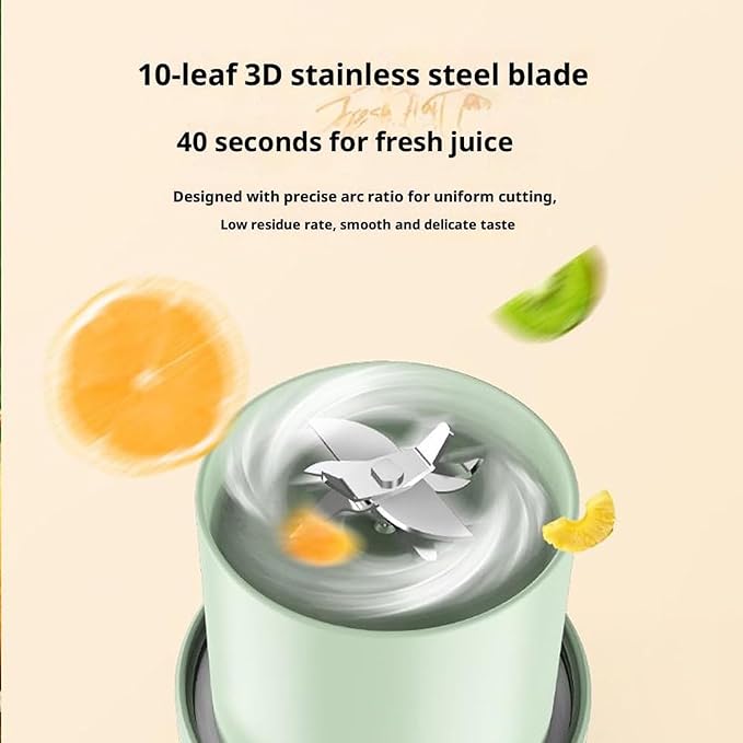 Portable wireless juicerPortable Blender Cup with Straw and Two Lids Multifunctional Large-Capacity Wireless Blenders Rechargeable for Smoothies Shakes &amp Frozen Blending (white)