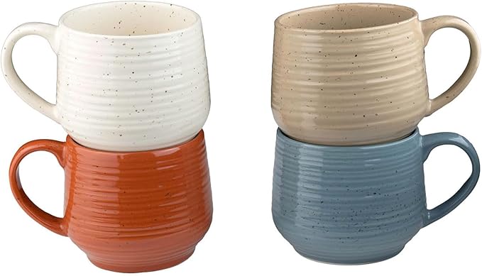 Sango Siterra Painter's Palette 20-Piece Stoneware Dinnerware Set – Service for 4 Multicolor with Unique Flecked Design Perfect for Everyday Dining &amp Entertainment Microwave &amp Dishwasher Sa