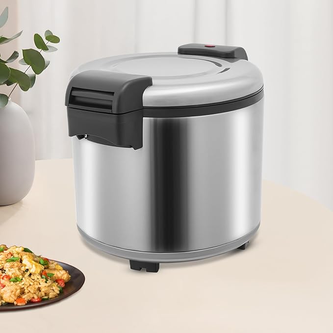 6 Gal Heavy Duty Rice Warmer 110V Electric Rice Warmer (Not Rice Cooker) with Rice Spoon Stainless Steel Food Warmer for Restaurant Party Family (Silver Type B)