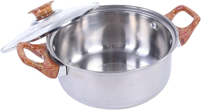 GLOGLOW Stainless Steel Pots Set 3 Piece Cookware Set with Lids Stovetop Kettle Frying Pan Sauce Pan for Induction Cooker Gas Cooker