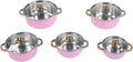 Haofy Stainless steel pot set 5pcs stainless steel cookware pots with lids dual handles for even heat distribution compact capacity for kitchen cooking travel and outdoor dining