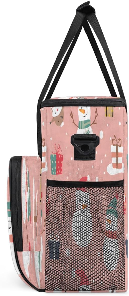 Christmas (582) Coffee Maker Carring Bag Travel Carrying Storage Tote Bag Compatible with Keurig K-Mini or K-Mini Plus Portable Single Serve Coffee Brewer Case with Pockets for K-cup Pods