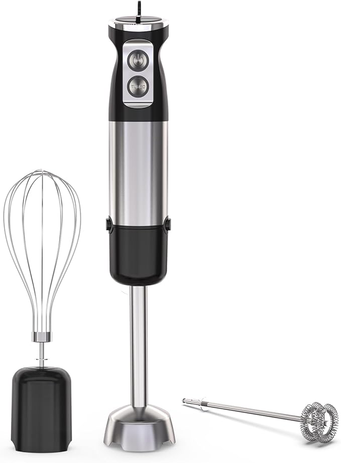 Immersion Blender Handheld 3 in 1 Hand Mixer Electric Handheld for Kitchen Corded Stick Hand Emulsion Blender with Whisk and Milk Frother for Baby Food Smoothie Puree Soup Sauces