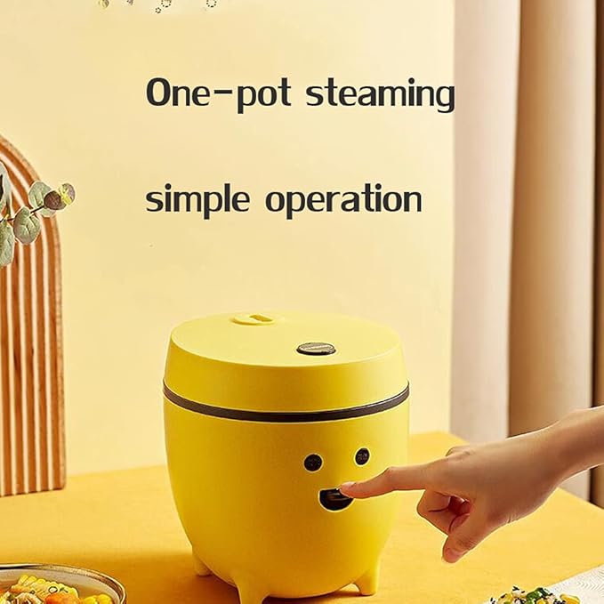 Mini Rice Cooker Steamer Portable Travel Steamer with Removable Nonstick Pot Keep Warmm for 1-2 People for Cooking Rice Stews Oatmeal etc