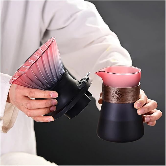 Immersion Coffee Dripper Switch Pour Over Dripper Immersion Dripper Switch Coffee Maker Glass Coffee Filters V02 Set(BlackFilter Cup)