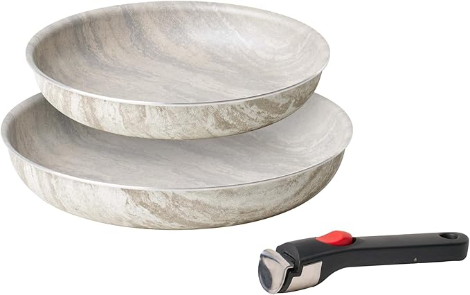 Guzzini ChefLine Marble Made in Italy Set of 3 Pans (24 cm and 28 cm) with Removable Handle
