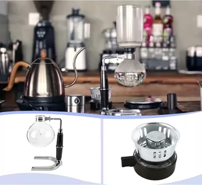 Coffee Machine Hand Brewed Coffee Maker Siphon Type Stainless Steel Base Classic Coffee Machine for Home Office Meeting Rooms