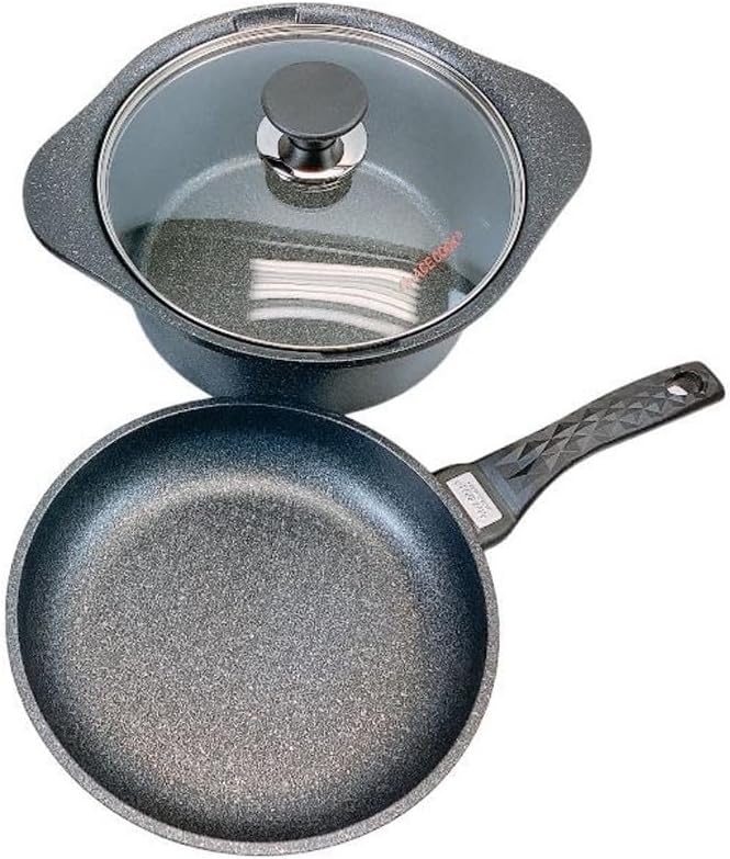 MADE IN KOREA Nonstick Pots and Pans Induction Marble Coating Cookware Set