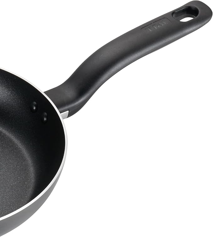 T-fal Initiatives Nonstick Cookware Set 18 Piece Oven Broiler Safe 350F Kitchen Cooking Set w/Fry Pans Saucepans Stockpots Skillet Spoons Lids Pots and Pans Set Dishwasher Safe Stone Grey
