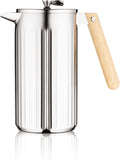 Bodum 34 oz Douro Double Wall French Press Coffee Maker Polished Stainless Steel