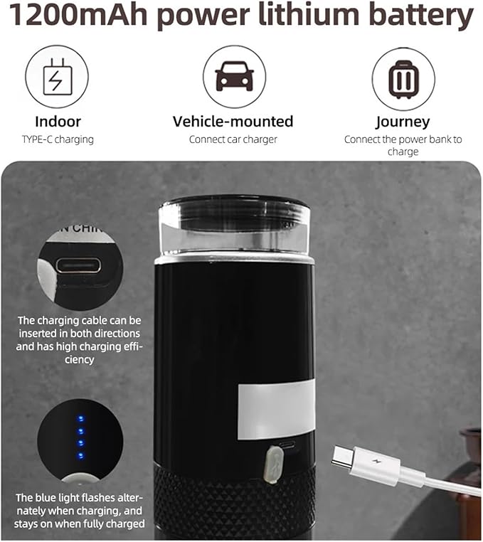 Portable Electric Espresso Coffee Maker Machines Single Serve With Cup Powder And Capsule Bin Recharable Automatic