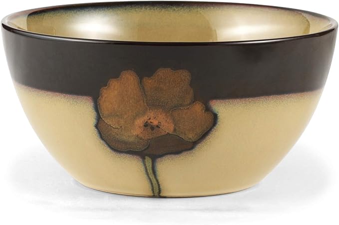 Pfaltzgraff Painted Poppies 16-Piece Dinnerware Set Service for 4 Colorful Floral Stoneware Plates Bowls and Mugs Microwave and Dishwasher Safe