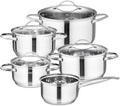 Cookware Set Kitchen Stainless Steel 9-Piece Cooking Pot SetInduction SafeNon Stick SaucepanCasserole with Glass lid