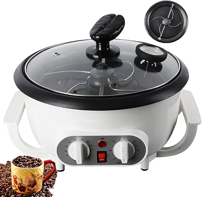 750g Coffee Maker - Improved Bafflerailing And Stirrer Rod - Household Electric Roasting Machine For Home Use - Temperature Range (0-240°C) Time Range (0-60 Minutes) Control