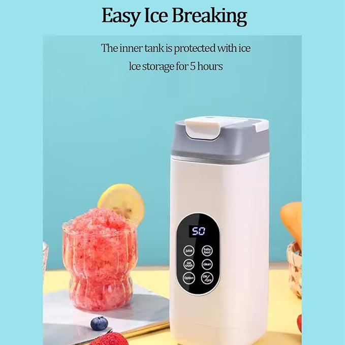 Portable Blender with 4 Gear Modes and Smart Digital Display 420Ml Juicer Cup Usb Rechargeable Leakproof-lid and Sip Spout Travel Sports Gym