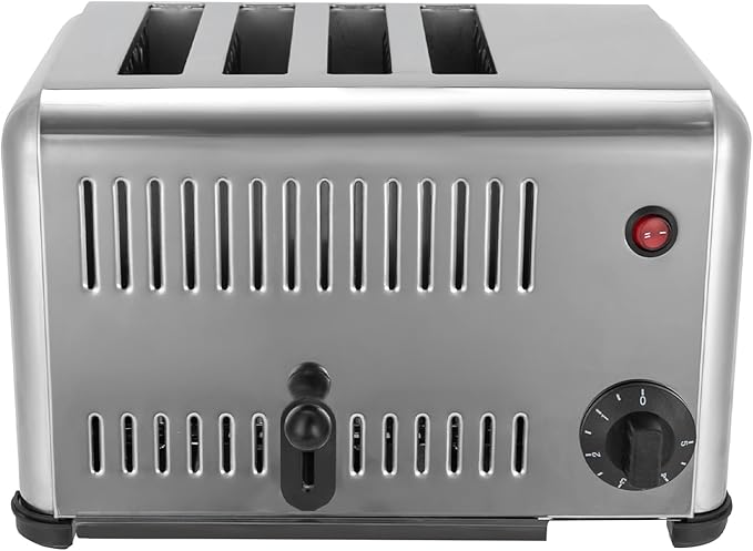 4 Slices Commercial Toaster Bread Baking MachineTiming Pop-Up Electric Toaster Breakfast Bread Making Tool w/Drawer-type Crumb Tray for Home Restaurant