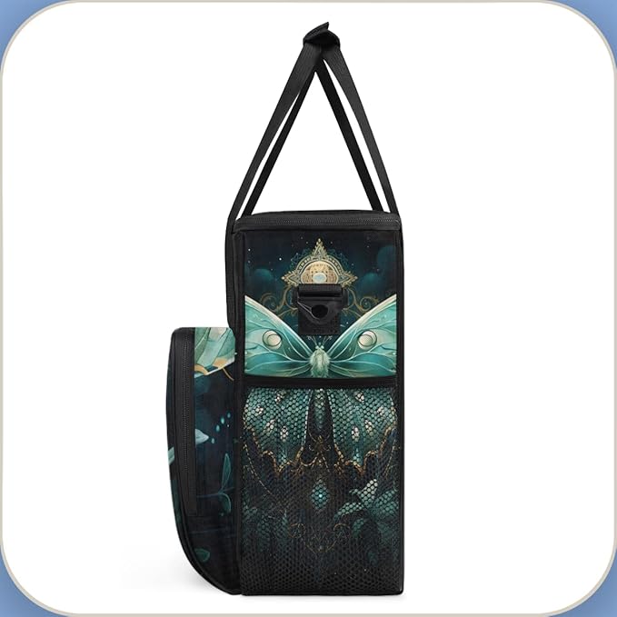 Gothic Butterfly Coffee Maker Carrying Bag Modern Butterfly Travel Storage Bag Compatible with K-Mini or K-Mini Plus Single Serve Coffee Brewer Carrying Case with Multiple Pockets &amp Shoulder Str