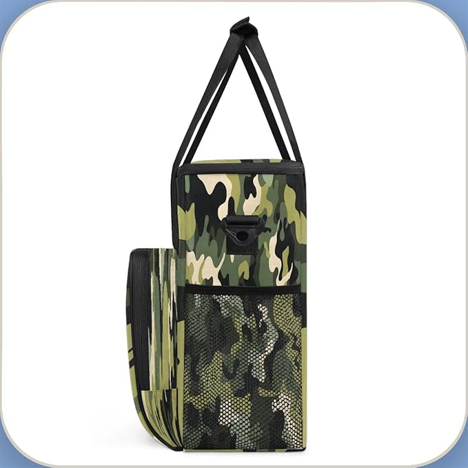 Abstract Camouflage Green Coffee Maker Travel Bag for K-Mini or K-Mini Plus Single Serve Coffee Brewer Portable Storage Tote Case for Tarvel
