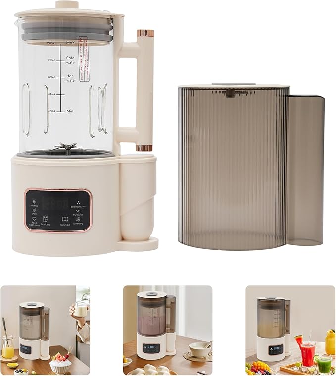 Soy Milk Maker 500W 120V Nut Milk Maker with Delay Start/Boil Water/Self-Cleaning Automatic Machine for Homemade Oat Milk Nutmilk Juice Milkshake