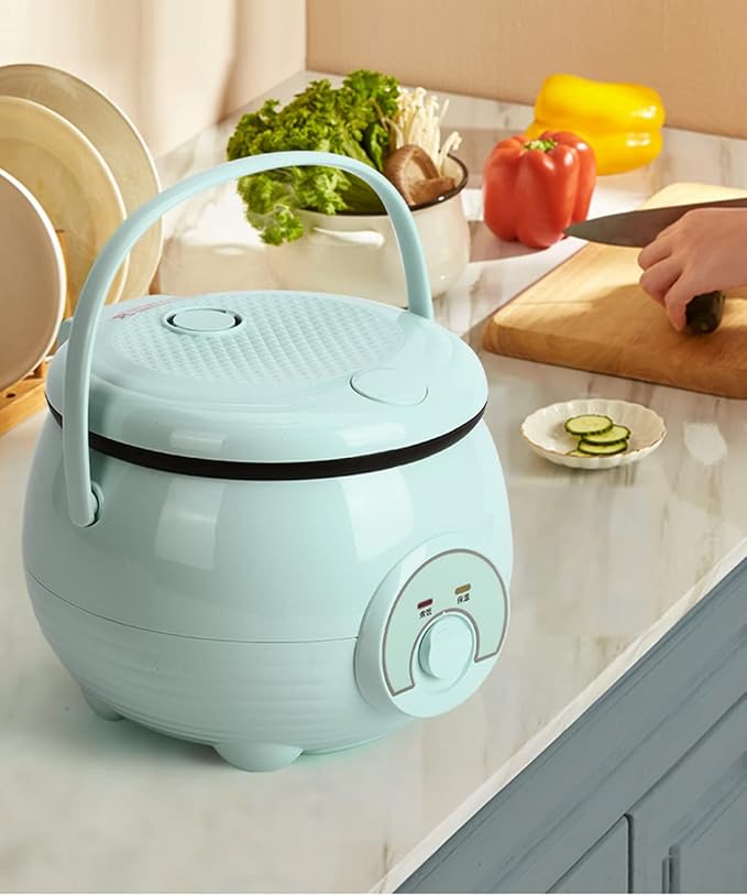 Mini Cute Rice Cooker Steamer 2L Large Capacity Thickened Aluminum Alloy Non-Stick Inner Pot for Family Dormitory 1~3 People