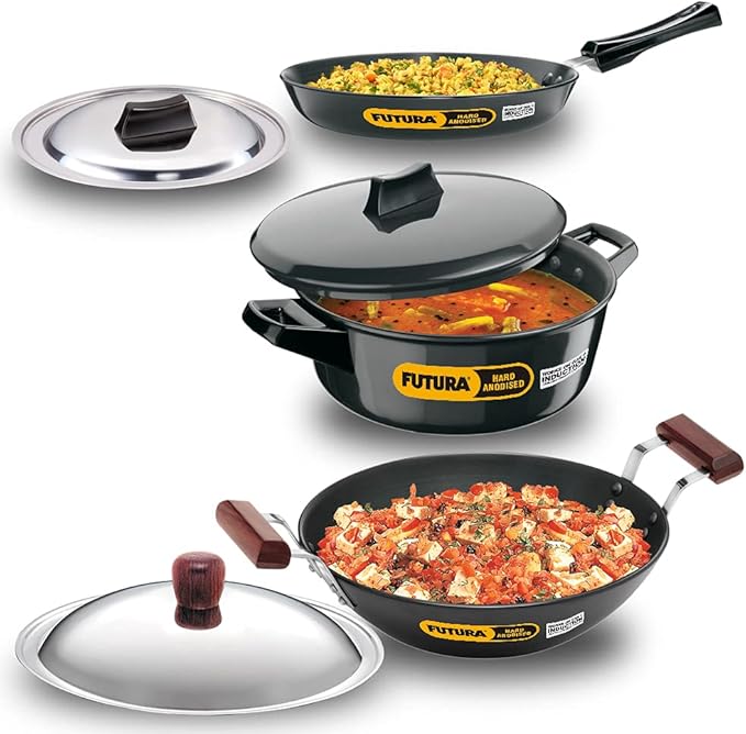 Futura Hard Anodised Induction Compatible Set 3-Pieces