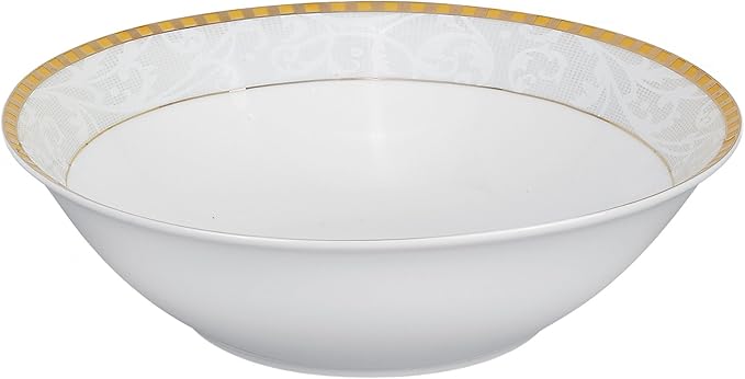 Lorren Home Trends 57-Piece Porcelain Dinnerware Set Ricamo-GD Service for 8
