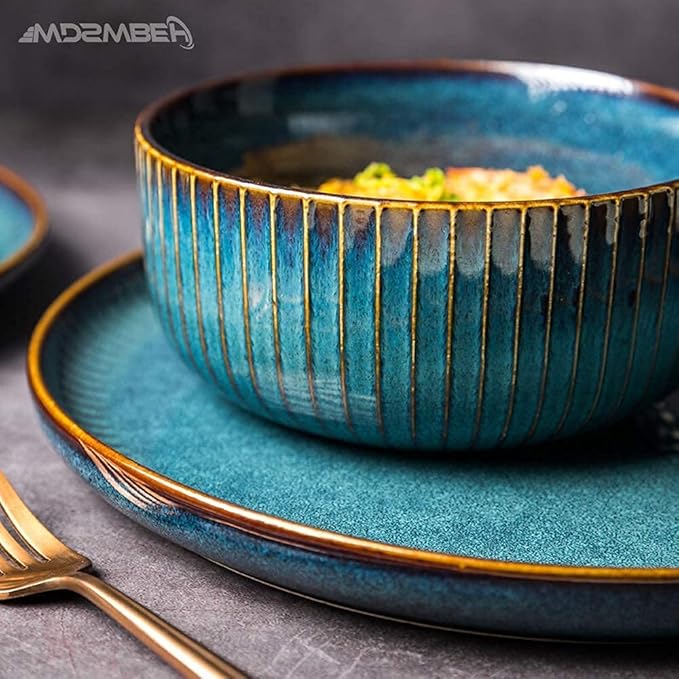 GaRcan Dinner Plate Luxurious Dinner Set for Party or Wgifts Dinnerware Sets Stoneware Ceramic Dishes Porcelain Plates and Bowls Sets for 6 8 10 Bchina Dishware Sets- Dinner Sets/28Pcs (28Pcs)