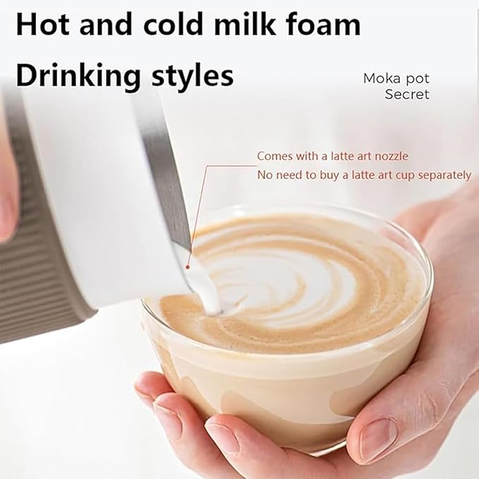 Electric Coffee Maker Household Coffee Maker with Milk Frother 55-65℃ Precise Temperature Control Auto Brew for Heat The Milk Froth It Mocha Latte