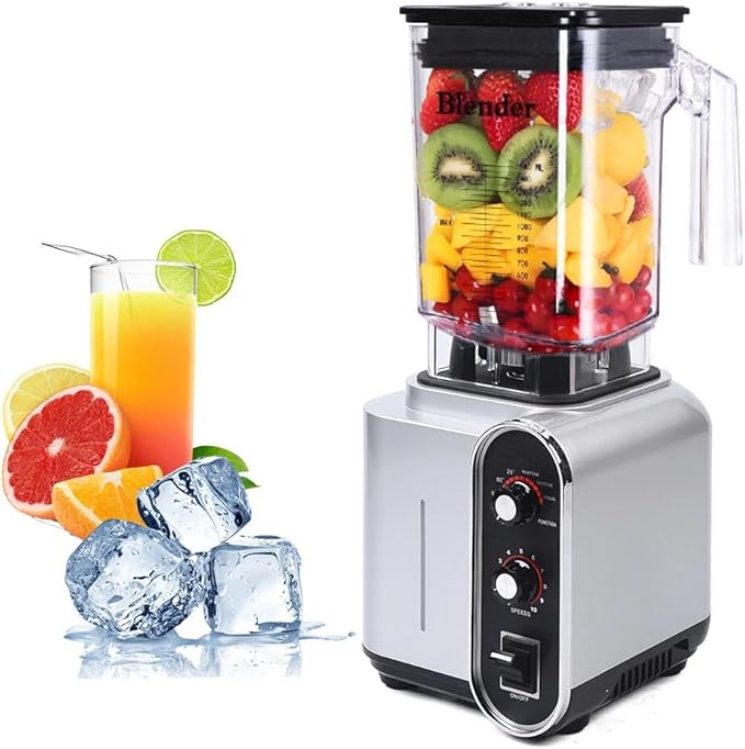 Commercial Blender 2200W Mixer Power Smoothie Juicer Shakes Maker Heavy Duty with 1.5L/50.72 oz Dishwasher-Safe Pitcher Ice Crusher for Frozen Drinks &amp Smoothies