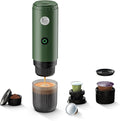 BENFUCHEN 3 in 1 Portable Electric Espresso Machine for Nespresso Capsule Travel Coffee Maker with Ground Coffee for Camping RV Hiking OfficeCar Coffee Maker Self-Heating with USB-C (Green)