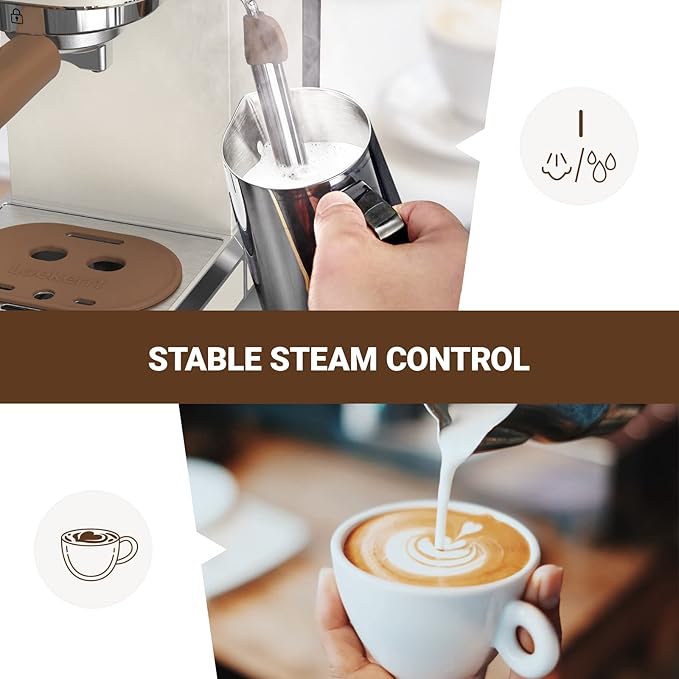 Espresso Machine Expresso Coffee Machines for Home 20 Bar Cafetera Espresso with Milk Frother Steam Wand Compact Small Coffee Maker for Latte and Cappuccino (Pear White Stainless Steel Gift)