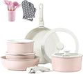 Nonstick Cookware Sets 11Pcs Pots And Pans Set Detachable Handle with 12-Piece Cookware Set And Cotton Scald-Proof Gloves Induction Kitchen Cookware Set Oven Safe
