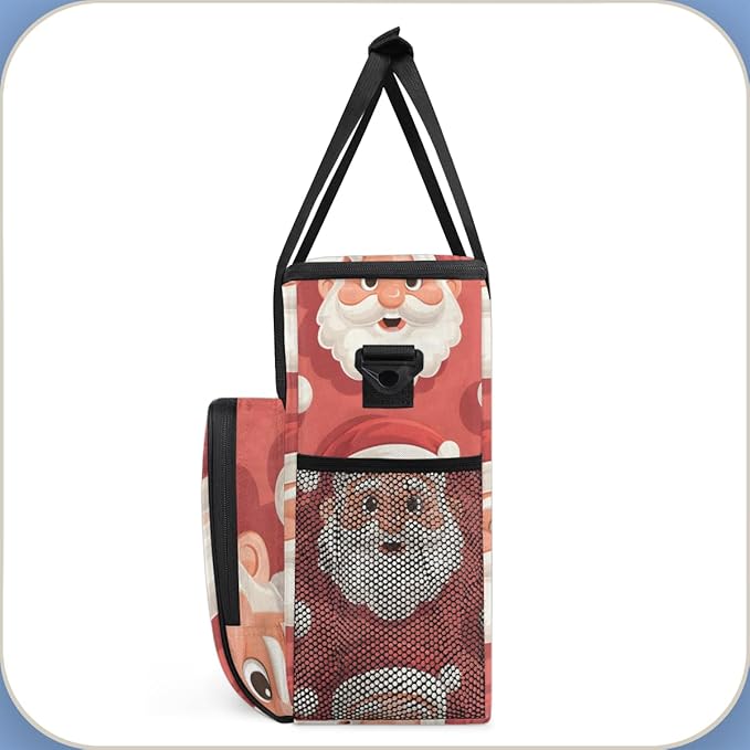 Cute Santa Claus Coffee Maker Carrying Bag Fantastic Santa Claus Travel Storage Bag Compatible with K-Mini or K-Mini Plus Single Serve Coffee Brewer Carrying Case with Pockets &amp Shoulder Strap