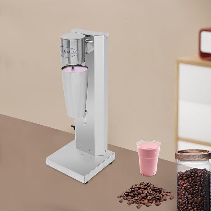 Electric Milkshake Maker Commercial 110V 16000RPM Single-Head Drink Mixer with Stainless Steel Cup 2 Adjustable Speeds Cocktail Tea Drink Mixer Smoothie Blenders