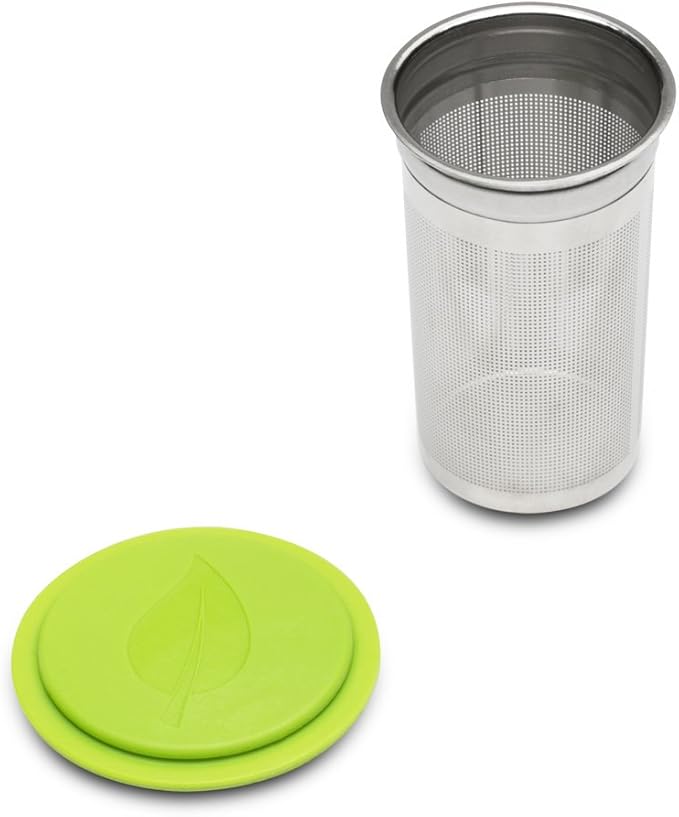 Jarware Tea Infuser Lid for Regular Mouth Mason Jars Green