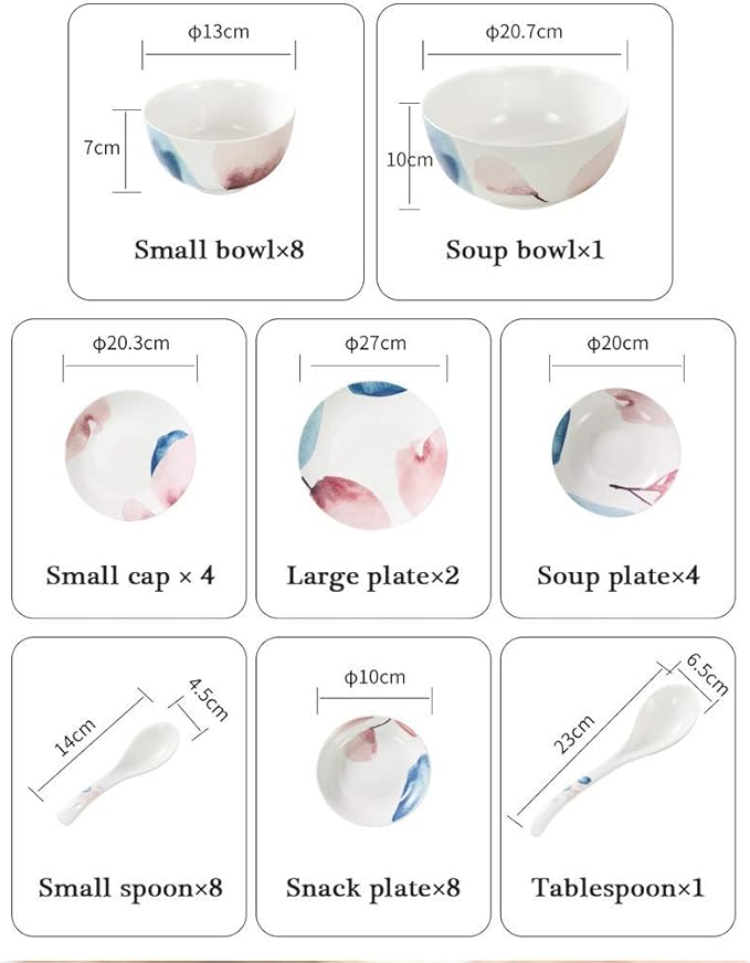 New Dinnerware SetsCeramics Dinnerware Set 36 Pieces Bone China Dinner Set - Creative Combination Porcelain Plates and Bowls Sets for Family Gathering and Housewarm