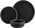 Plates and Bowls Sets12 Pieces Round Porcelain Dinnerware SetsDishes Plates Dishware SetsChip Resistant Ceramic Dish Set Dining Dinner Ware Service for 4