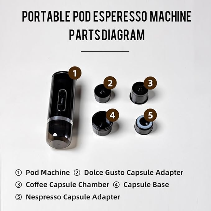 TARSHYRY Portable Electric Espresso Machine Portable Coffee Maker for Travel Camping Coffee Machine Electric Self Heating With USB C for RV Outdoor Office