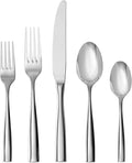 FORTESSA Lucca 18/10 Stainless Steel Flatware 20 Piece Place Setting With Table Knives Forks and Spoons (Service For 4) Dishwasher Safe Polished