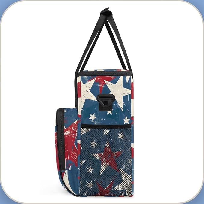 4th of JulyFestivities Coffee Maker Carrying Bag Travel Storage Bag Compatible with K-Mini or K-Mini Plus Single Serve Coffee Brewer Carrying Case with Multiple Pockets &amp Shoulder Strap