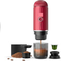 Heating Portable Coffee Machine Fit Capsule And Ground Travel Espresso Maker For Camping Office (Rosso)