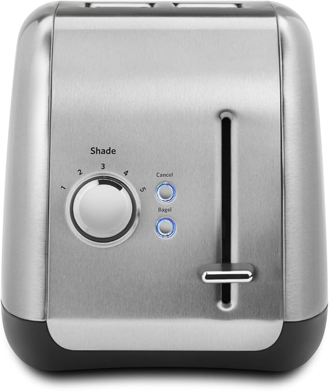 KitchenAid KMT2115SX Stainless Steel Toaster Brushed Stainless Steel &amp Variable Speed Corded Hand Blender KHBV53 Contour Silver