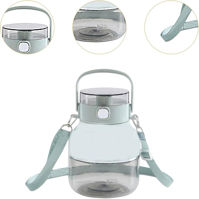 Electric Juicer Portable Blender 1000ml with Straw and Lid Travel Juicer Juice Blender for Home Picnic Green