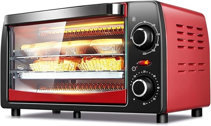 Kitchen Convection Oven - 1050 Watt Countertop Turbo Rotisserie Rotisserie Roaster Cooker with Grill Griddle Top Rack Dual Hot Plates Toaster Baking Tray