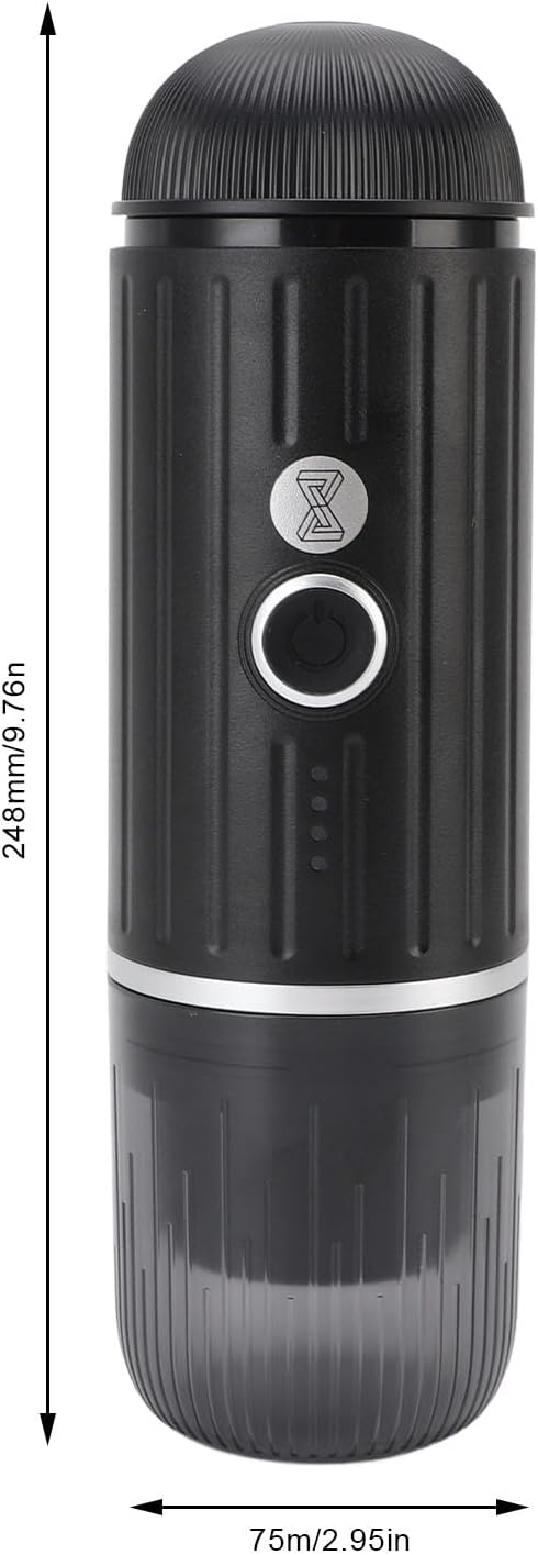 Portable Electric Coffee Machine Automatic Travel Coffee Maker for Camping Car Coffee Maker Cordless Heating Compatible with Ground Coffee Capsule