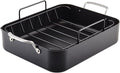 KitchenAid Hard Anodized Roasting Pan/Roaster with Removable Rack 13 Inch x 15.75 Inch - Matte Black